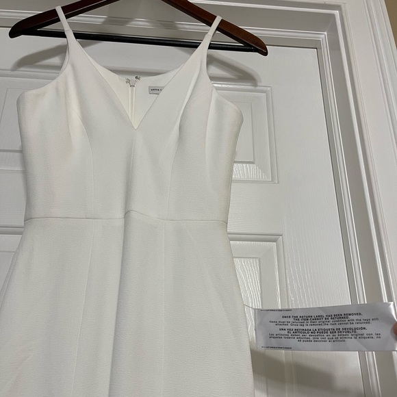 DRESS THE POPULATION Iris Slit Plunge White Gown Dress size XS - Picture 7 of 8